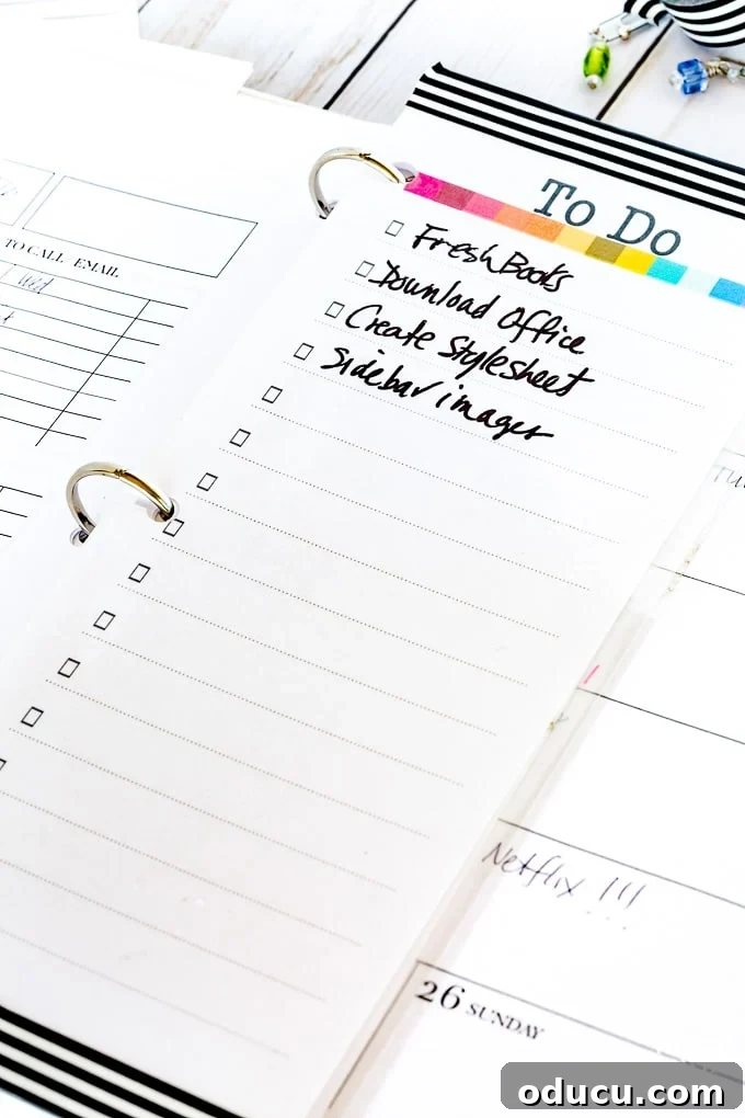 Daily planner to do list free printable planner insert