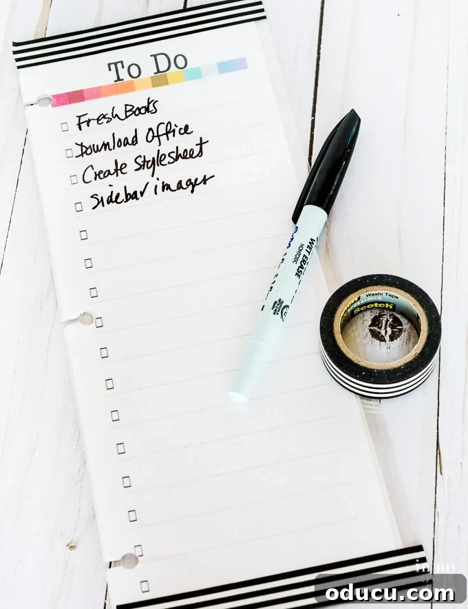 Daily planner free printable to do list