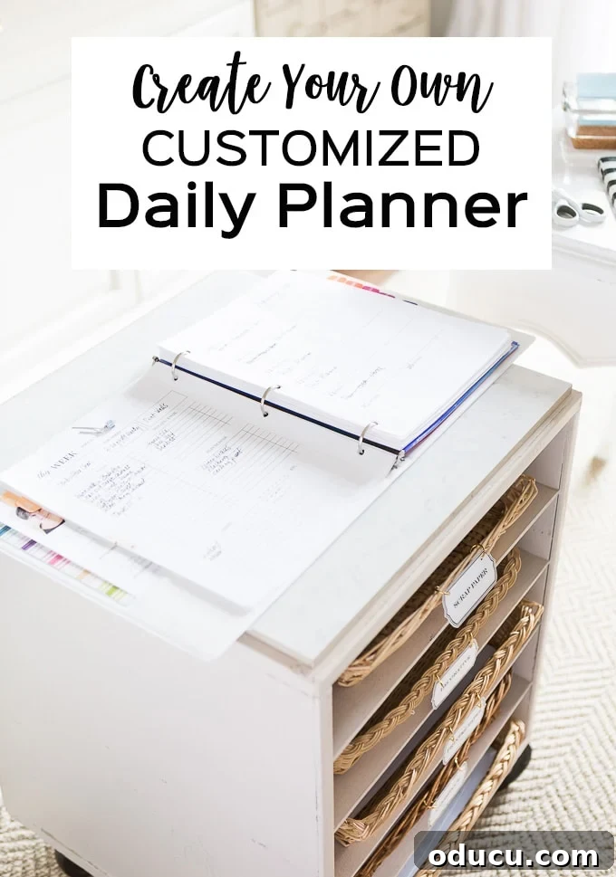 Create your own custom daily planner. Free printable planner pages and inserts to download. Day planner organizing ideas. 
