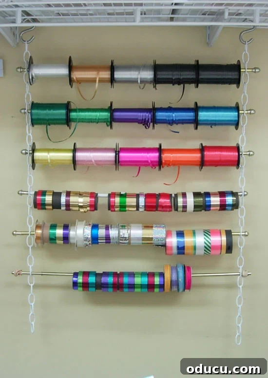 Conquer Ribbon Chaos: Genius Storage for Every Spool 20 Easy way to organize a lot of ribbon in a closet