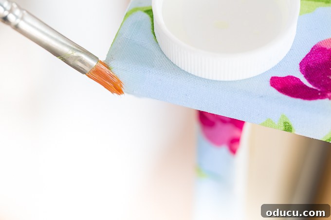 Revitalize Furniture with Fabric and Liquid Starch 14 Furniture makeover ideas that don't use paint: Reinforcing cut sections with starch.