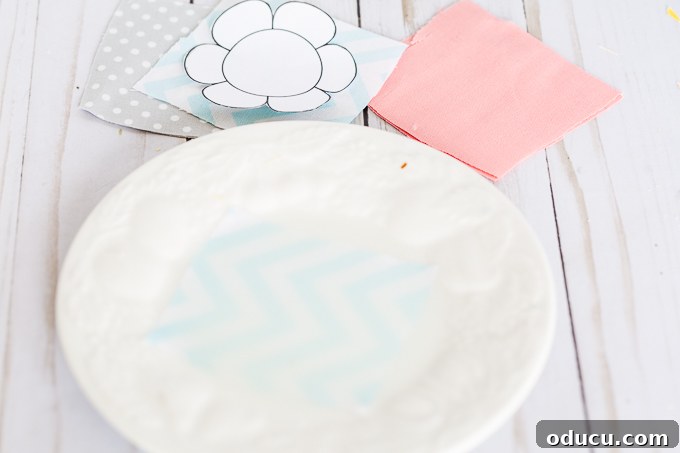 Revitalize Furniture with Fabric and Liquid Starch 22 Decorating with fabric ideas: Soaking flower cutouts in liquid starch.