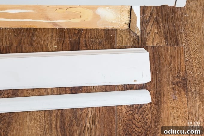 Repurposed File Cabinet Craft Hub 12 Adding baseboard molding to file cabinets
