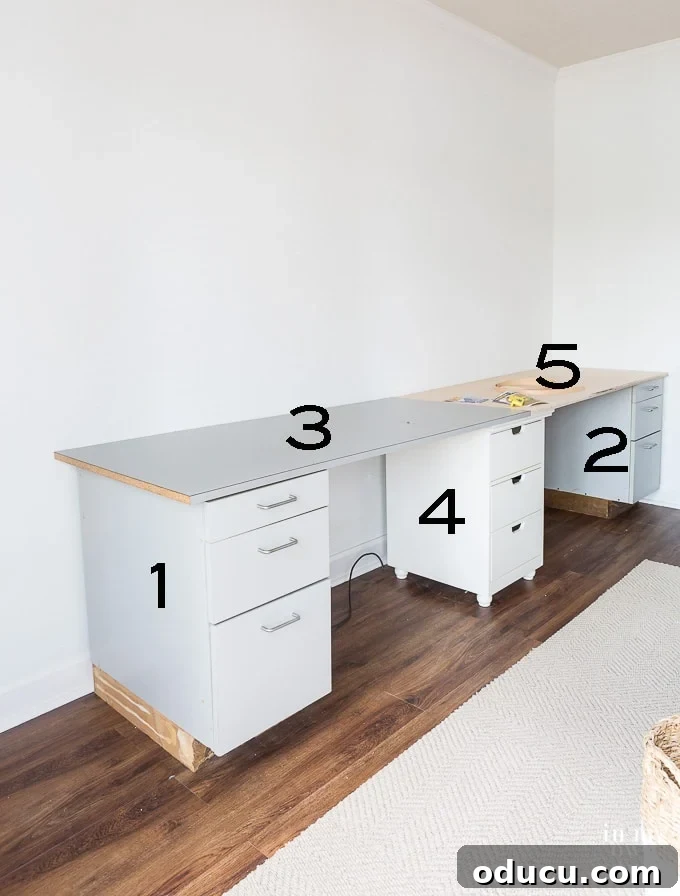 Repurposed File Cabinet Craft Hub 4 Craft room work table supplies needed