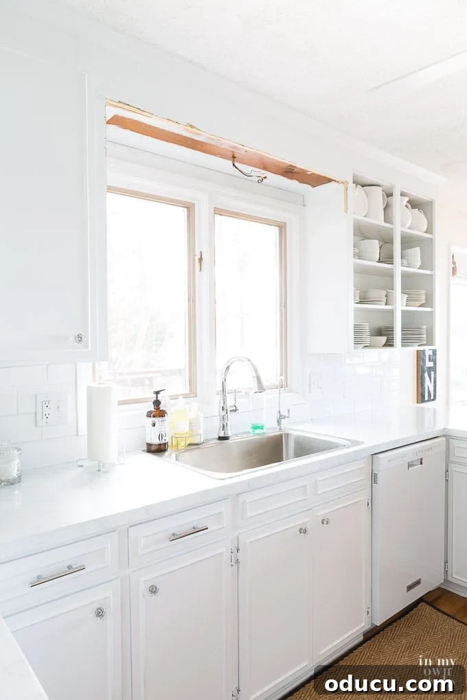 Ditching the Dated Kitchen Valance 8 DIY kitchen makeover on a budget