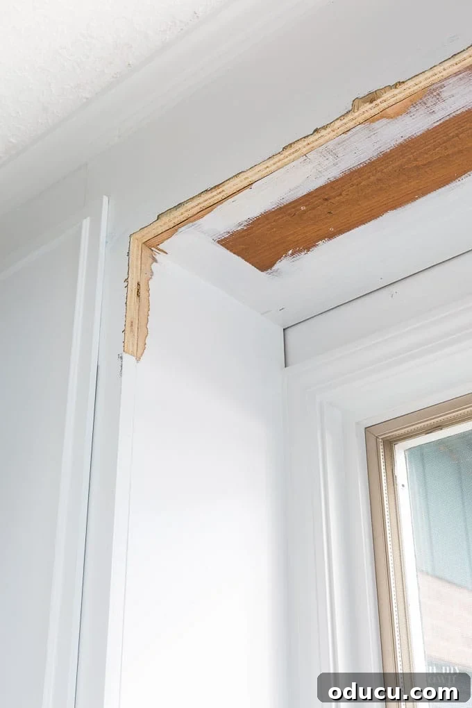 Ditching the Dated Kitchen Valance 9 How to remove a wood valance above a sink in an outdated kitchen.