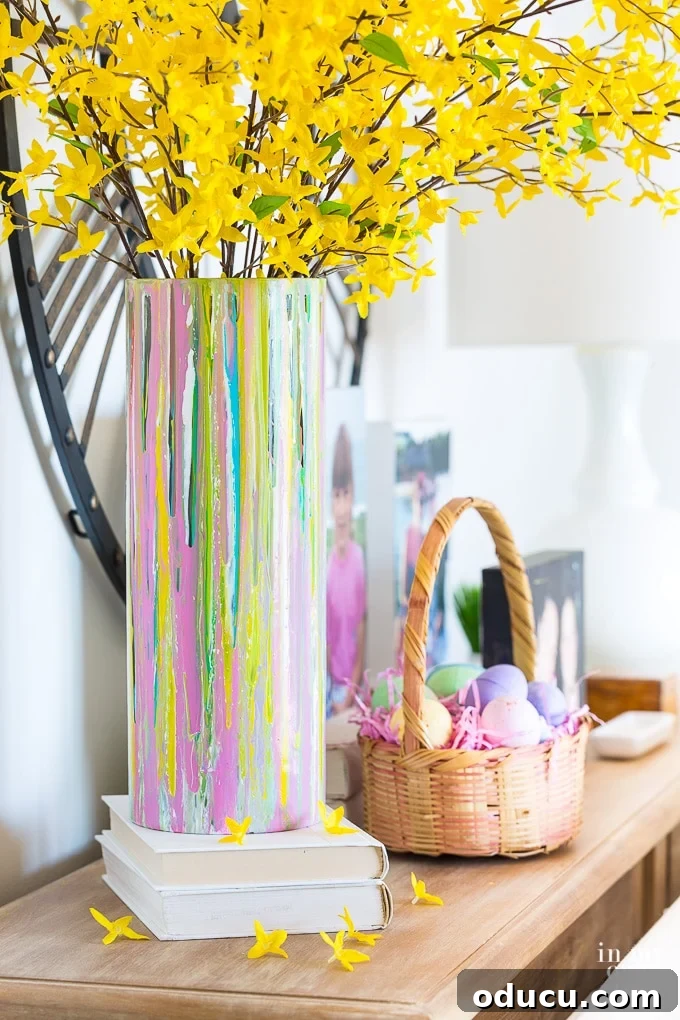 Vibrant Glass Vases: Spring's Decorative Touch 2 Painted glass vase DIY tutorial showing you how to use paint in a clever way