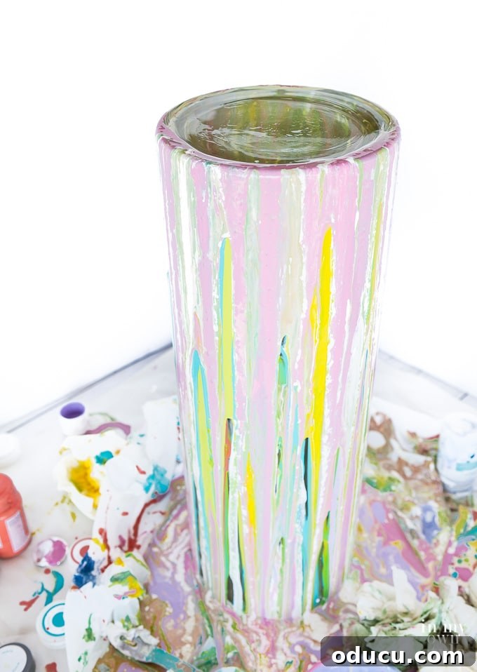 Hand-Painted Glass Vase for Spring Decor 14 How to paint a glass vase to look like a modern art piece