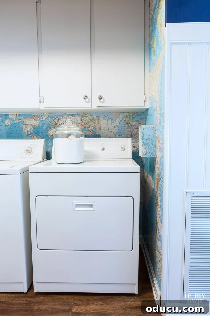 Globetrotting Laundry Room: DIY Map Wallpaper Project 34 How-to-use-maps-as-wallpaper-on-the-walls-in-a-small-room
