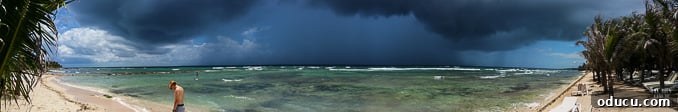 A Taste of Heaven: El Dorado Seaside Suites Mexico 18 Panoramic view of a storm rolling in along the Riviera Maya in Mexico