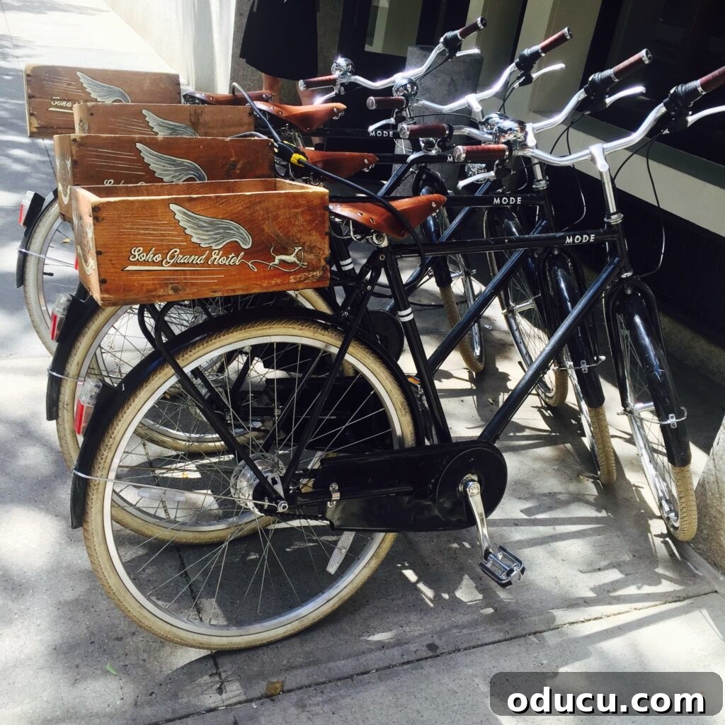Make The Most Of September 8 Bicycles parked in a rack on a street, symbolizing freedom and exploration.