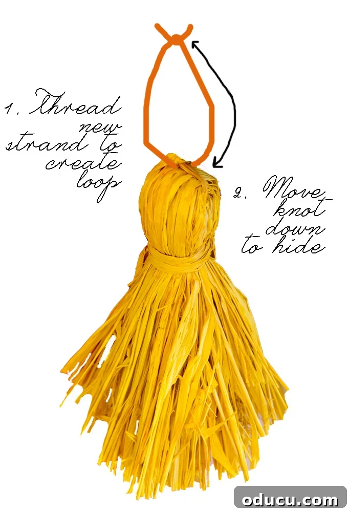 Craft Your Own Tassels: Elevate Your Home Decor 19 How-to-hang-a-tassel-using-raffia-bundles
