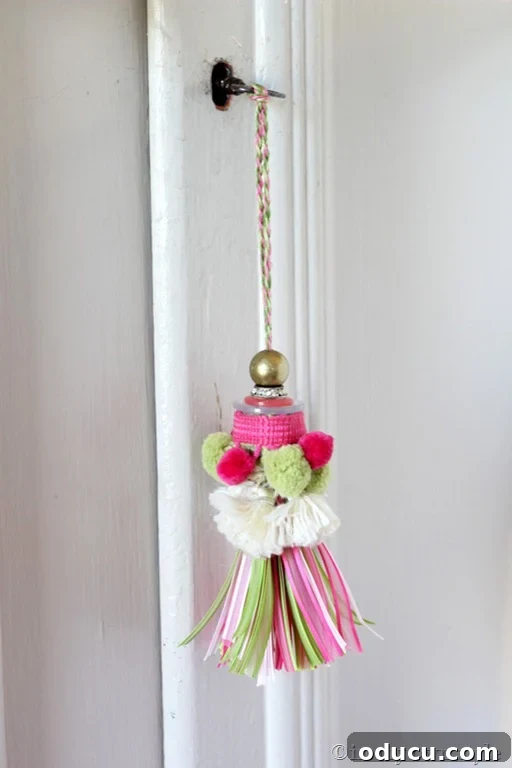 Craft Your Own Tassels: Elevate Your Home Decor 25 Pink and green ribbon tassel