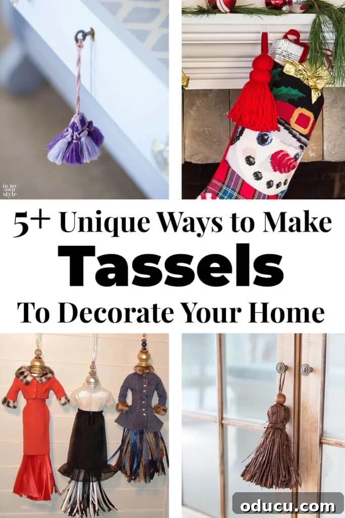 Craft Your Own Tassels: Elevate Your Home Decor 29 4 images of unique handmade tassels to decorate a home.