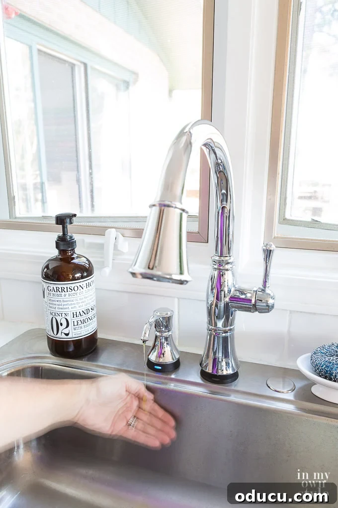 Kitchen Faucet Upgrade Made Simple 11 How to use a Delta H2O faucet and soap dispenser with touchless features