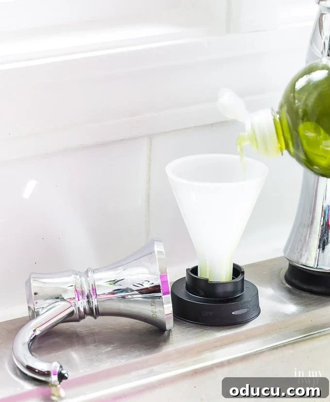 Kitchen Faucet Upgrade Made Simple 9 How to easily fill a Delta electronic soap dispenser