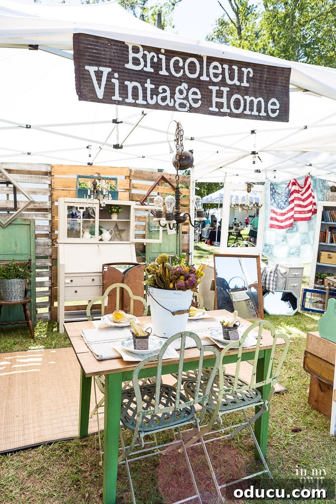 Rustic Riches: A French Flea Market Chronicle 8 Bricoleur Vintage Home display at the French Country Flea Market