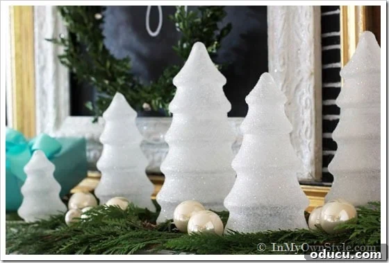 Craft Your Own Christmas Magic 7 DIY Glittered Glass Christmas Trees from thrift store finds