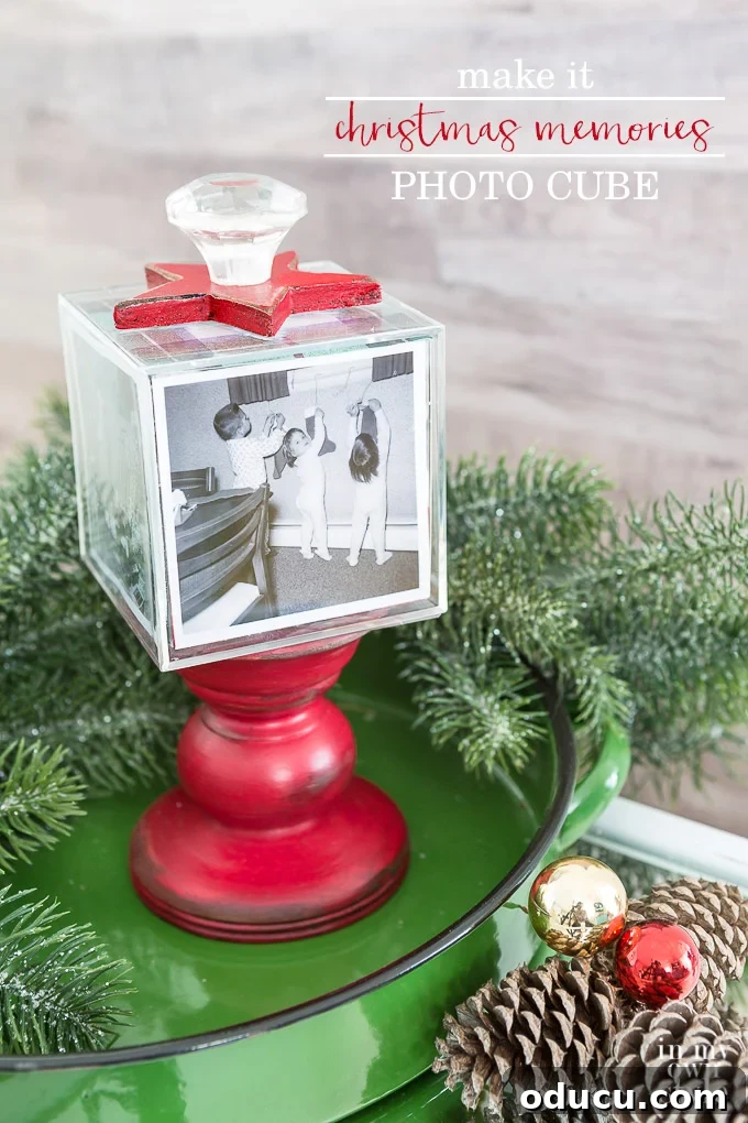 Elevated Christmas Photo Keepsake 2 DIY Christmas Family Photo Cube Display