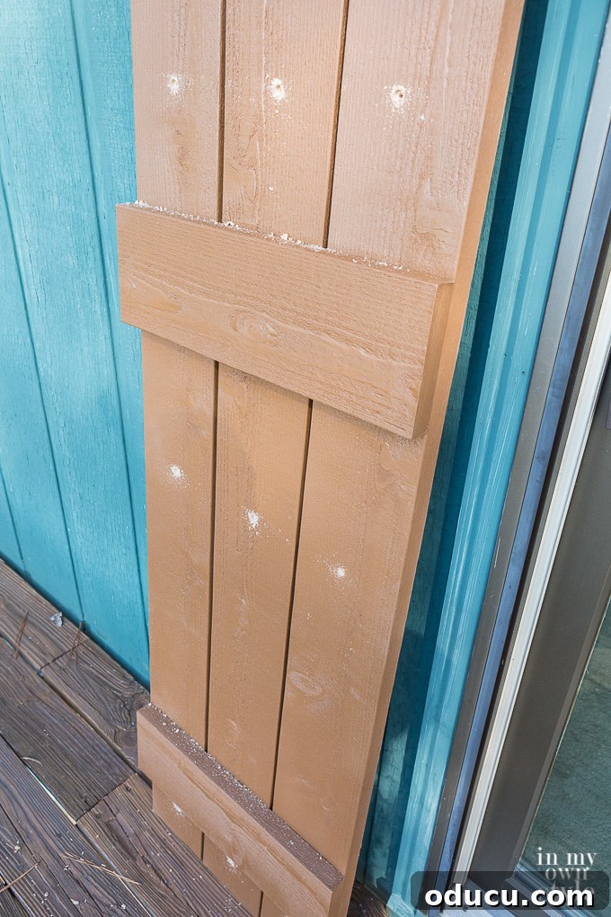Elevate Your Curb Appeal Nu-Wood Exterior Makeover 14 Diagram showing the proper spacing of pre-drilled holes in Nu-Wood shutters