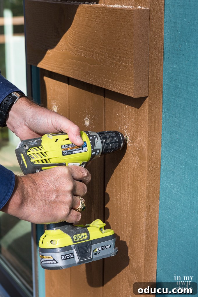 Elevate Your Curb Appeal Nu-Wood Exterior Makeover 16 Attaching Nu-Wood shutters using exterior screws into pre-drilled holes