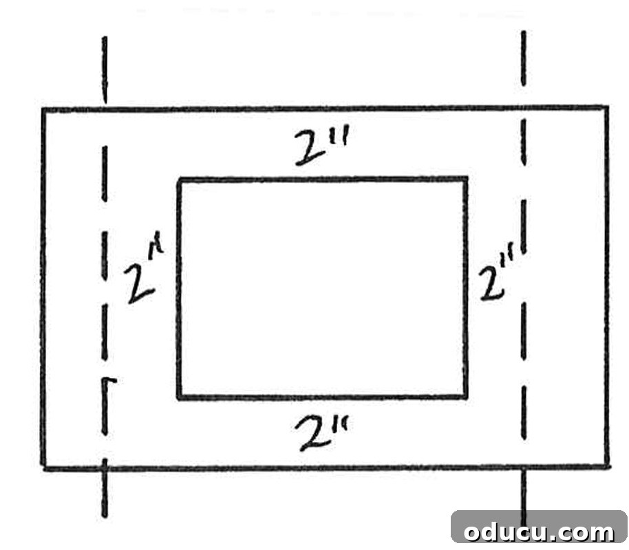 Illustrated tutorial showing the tracing and measurement steps for making a basket lid.