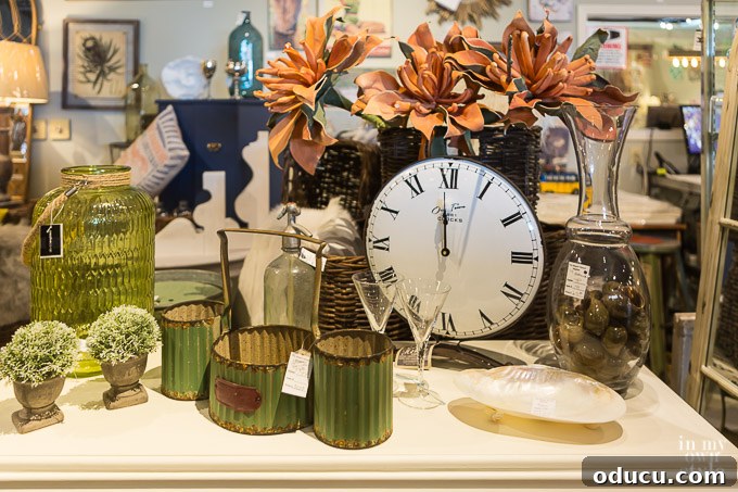 Panama City Beach Decor: Uncovering Coastal Gems 20 Roman numeral clock and decorative accessories in a Panama City Beach shop