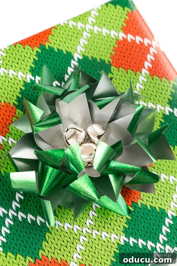 Festive Folds and Finishing Touches 2 Creative and fast gift wrapping ideas for the holidays, showing a neatly wrapped gift with a unique bow