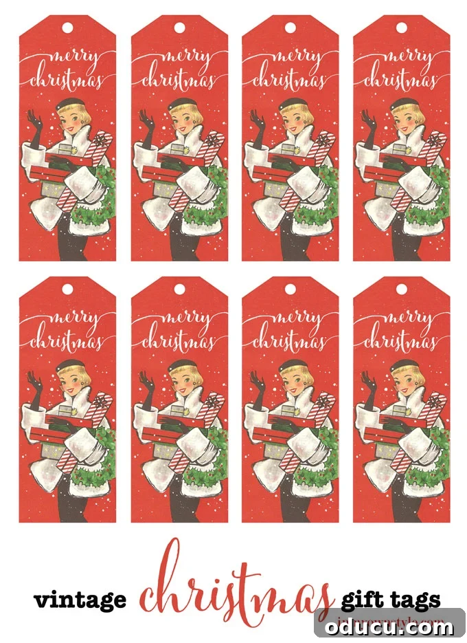 Festive Folds and Finishing Touches 5 Vintage Fashion Christmas gift tags, elegant designs for holiday gifts