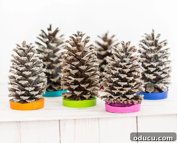 Pine cone crafts to make and give to hosteses, teachers, neighbors and more.