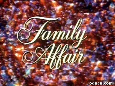 My Most Cherished Christmas Gift 4 Still from the vintage TV Show Family Affair, depicting Uncle Bill and the children