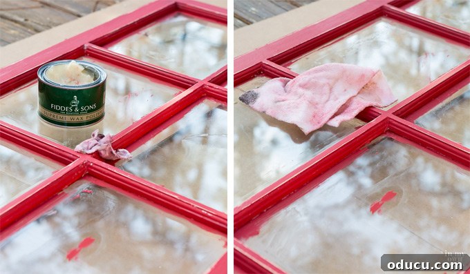 Frosted Window Mantelscape 12 How-to-age-a-painted-furniture-finish using inexpensive chalk paint