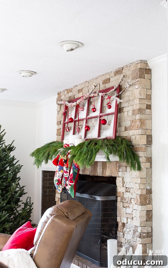 Frosted Window Mantelscape 9 Window sash decorating hacks