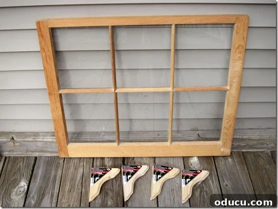 window-sash-needed-to-make- Old window sash, ready for a DIY fireplace screen transformation.