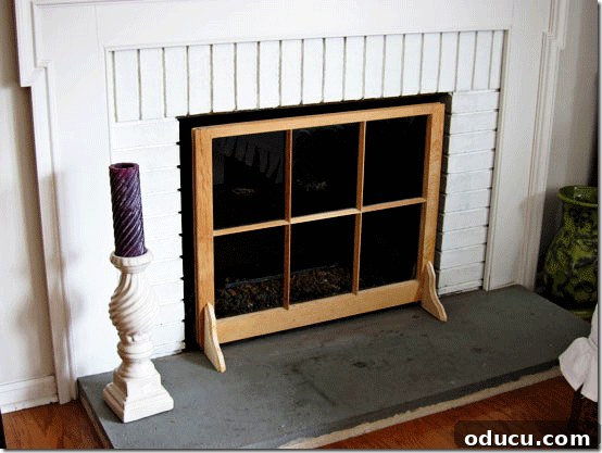 Window-Sash-Fireplace-scree Window sash fireplace screen, ready for paint and mirror finish.