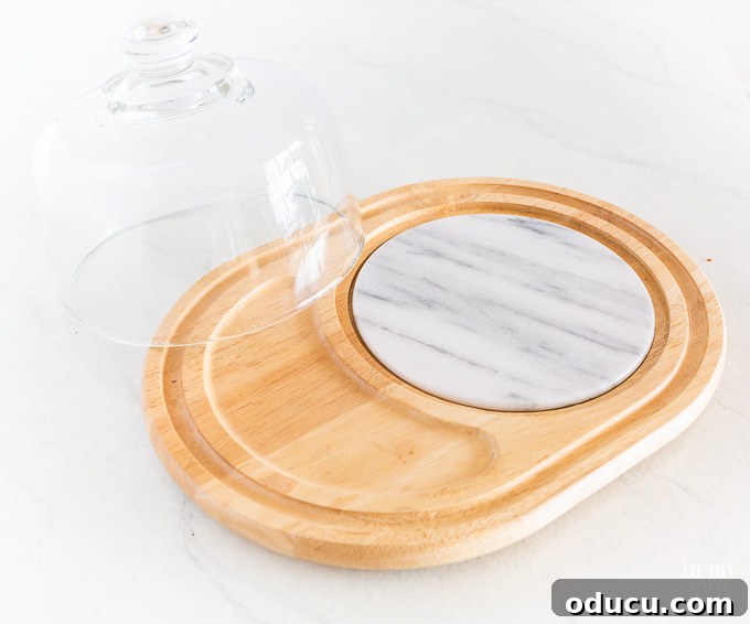 Wood and Marble Pedestal Stands Collection 4 Thrift store cheese board to repurpose into a cake pedestal