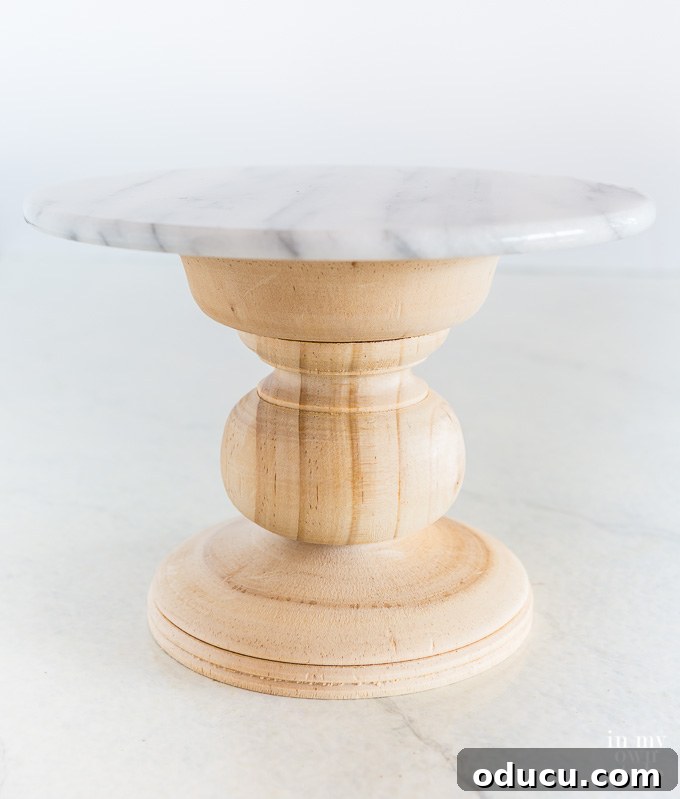Wood and Marble Pedestal Stands Collection 8 Assembling a wood and marble pedestal stand