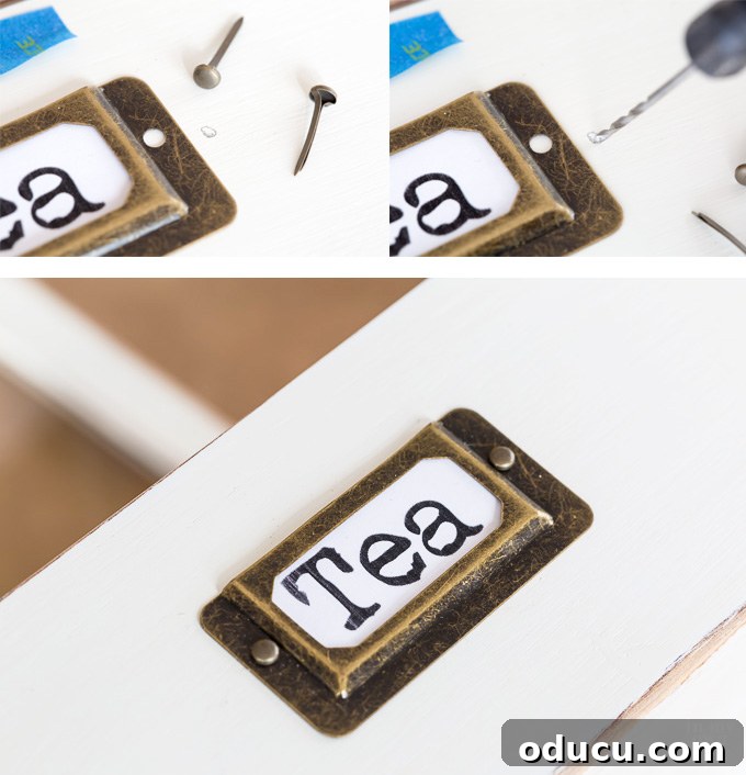 From Can to Craft: Leftover Chalk Paint Projects 15 how to attach a metal label holder to a box, drawer or door