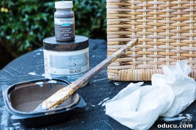 DIY Wicker Basket Color Makeover 4 Can a wicker basket be painted? Use these paint supplies to change the color of a wicker basket