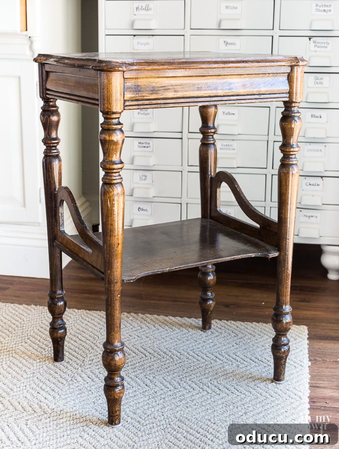 Magnolia Home Chalk Finish Nightstand 2 Magnolia Home Chalk Paint review - Nightstand Before Makeover