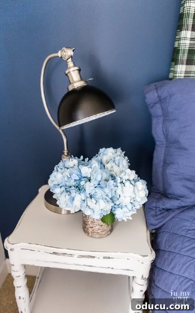 Magnolia Home Chalk Finish Nightstand 13 Magnolia-Home-Chalk-Painted-Nightstand in guest room