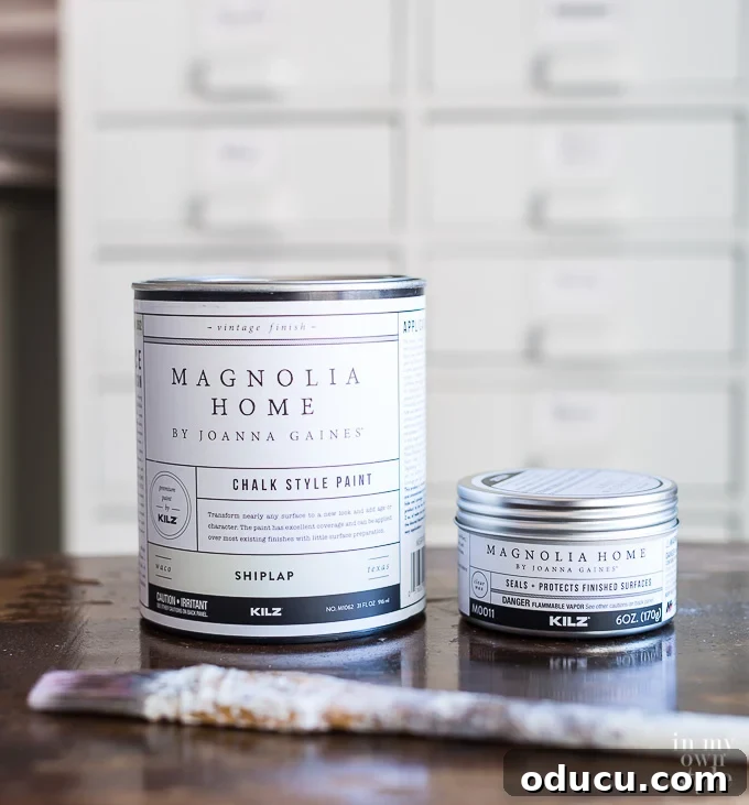 Magnolia Home Chalk Finish Nightstand 3 Magnolia Home Chalk Style Paint and Clear Wax for furniture makeover
