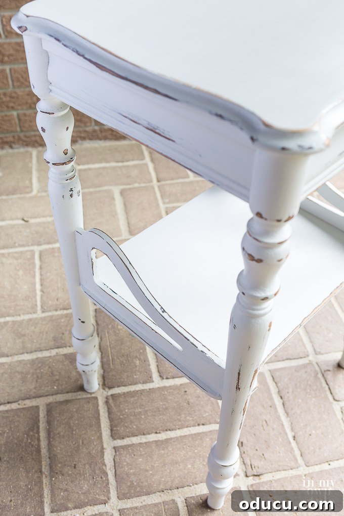 Magnolia Home Chalk Finish Nightstand 5 Magnolia Home Chalk Painted Table - after first coats