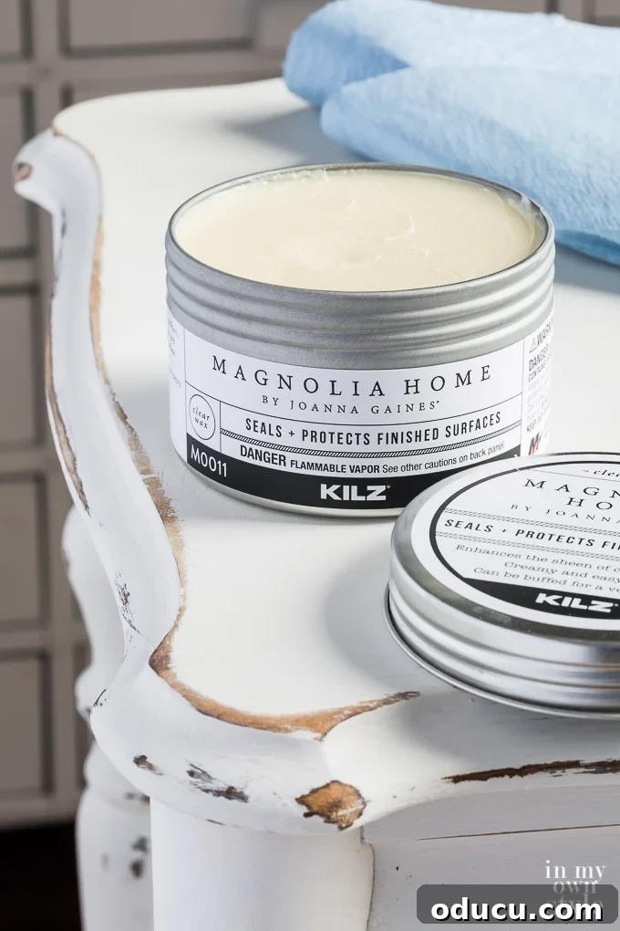 Magnolia Home Chalk Finish Nightstand 10 How to apply wax over chalk paint for protection?