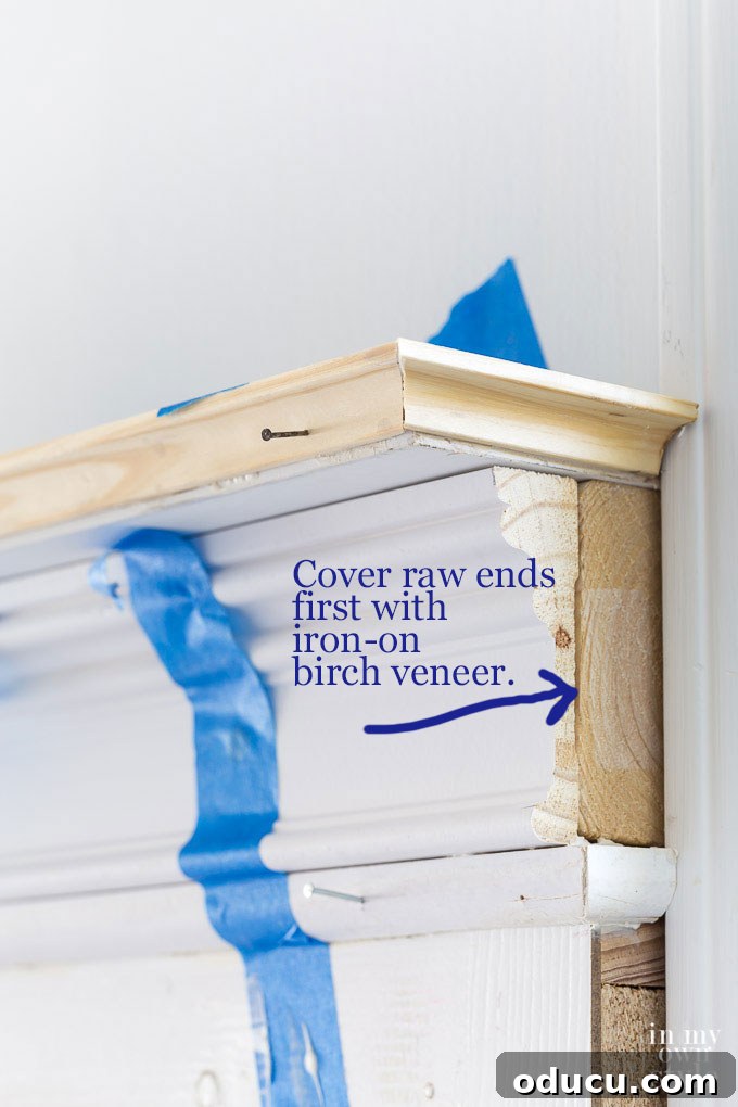 Solutions for covering unfinished particle board edges for a professional look