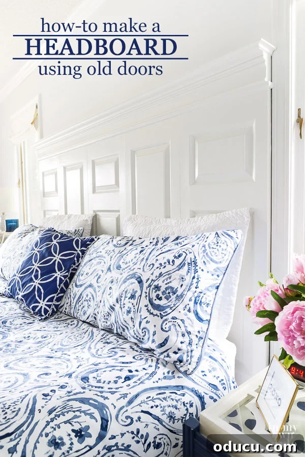 Learn how to make a beautiful bed headboard using old bifold doors. This step-by-step photo tutorial shows you exactly how to create your own unique and salvaged door headboard. Perfect for repurposing old doors into stunning bedroom decor.
