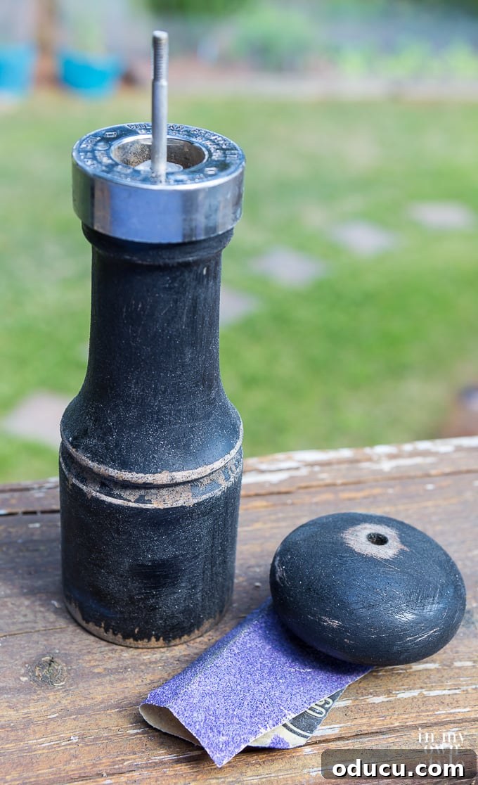 Everyday Magic in Miniature Moments 4 A step-by-step guide on how to paint a wood pepper grinder to seamlessly match your existing kitchen decor, enhancing its aesthetic appeal.