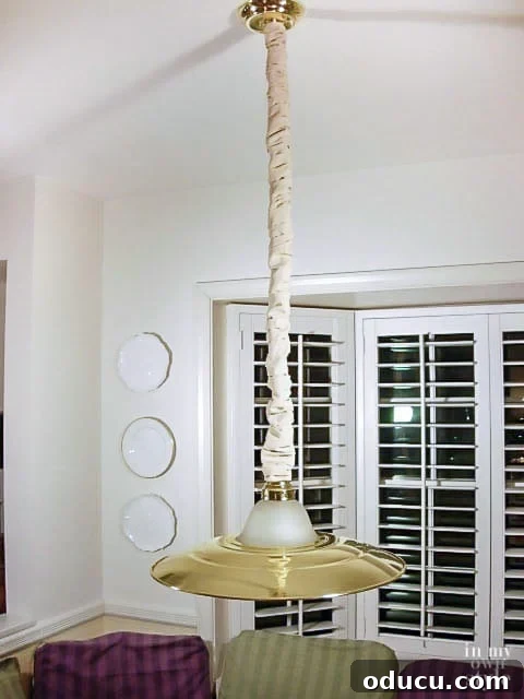 Crafting an Elegant Chandelier Chain Cover 2 How to Make a Chandelier Chain Cover After