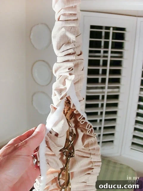 Crafting an Elegant Chandelier Chain Cover 8 How to Make a Chandelier Chain Cover step by step photo tutorial