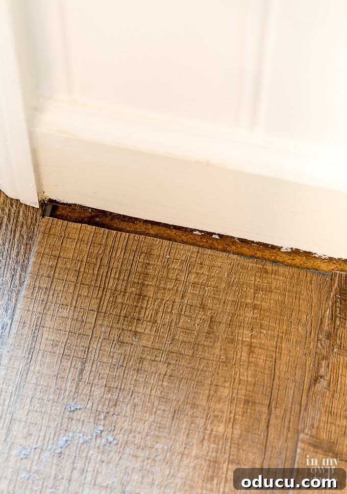 Leaving expansion gap around room perimeter for LVP flooring